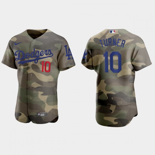 Los Angeles Los Angeles Dodgers #10 Justin Turner Men’s Nike 2021 Armed Forces Day Authentic MLB Jersey -Camo Men’s->los angeles dodgers->MLB Jersey