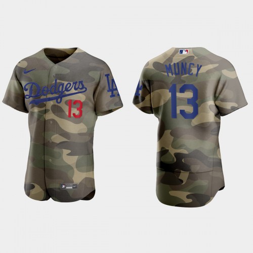 Los Angeles Los Angeles Dodgers #13 Max Muncy Men’s Nike 2021 Armed Forces Day Authentic MLB Jersey -Camo Men’s->los angeles dodgers->MLB Jersey