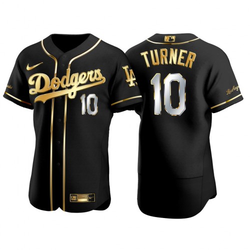 Los Angeles Los Angeles Dodgers #10 Justin Turner Men’s Nike Authentic 2021 Gold Program MLB Jersey Black Men’s->los angeles dodgers->MLB Jersey