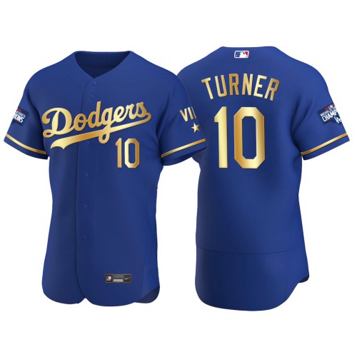 Los Angeles Los Angeles Dodgers #10 Justin Turner Men’s Nike Authentic 2021 Gold Program World Series Champions MLB Jersey Royal Men’s->los angeles dodgers->MLB Jersey