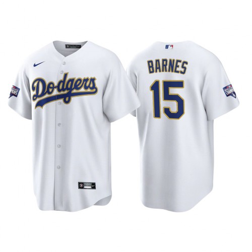 Los Angeles Los Angeles Dodgers #15 Austin Barnes Men’s Nike 2021 Gold Program World Series Champions MLB Jersey Whtie Men’s->youth mlb jersey->Youth Jersey