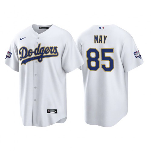 Los Angeles Los Angeles Dodgers #85 Dustin May Men’s Nike 2021 Gold Program World Series Champions MLB Jersey Whtie Men’s->youth mlb jersey->Youth Jersey