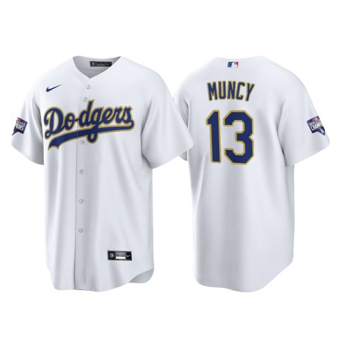 Los Angeles Los Angeles Dodgers #13 Max Muncy Men’s Nike 2021 Gold Program World Series Champions MLB Jersey Whtie Men’s->los angeles dodgers->MLB Jersey
