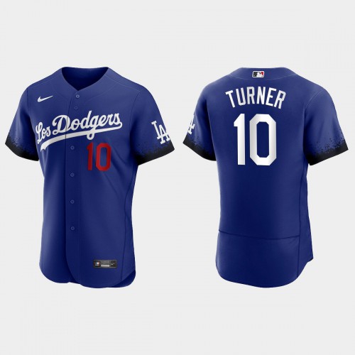 Los Angeles Los Angeles Dodgers #10 Justin Turner Nike Men’s 2021 City Connect Authentic MLB Jersey Royal Men’s->los angeles dodgers->MLB Jersey
