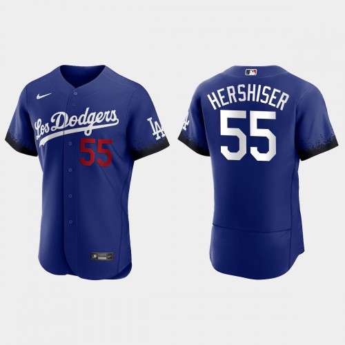 Los Angeles Los Angeles Dodgers #55 Orel Hershiser Nike Men’s 2021 City Connect Authentic MLB Jersey Royal Men’s->youth mlb jersey->Youth Jersey