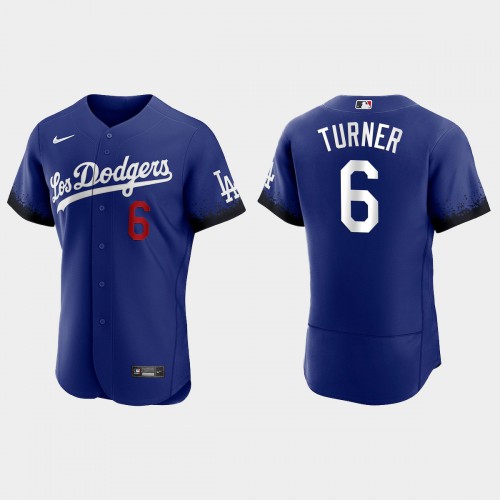 Los Angeles Los Angeles Dodgers #6 Trea Turner Nike Men’s 2021 City Connect Authentic MLB Jersey Royal Men’s->youth mlb jersey->Youth Jersey