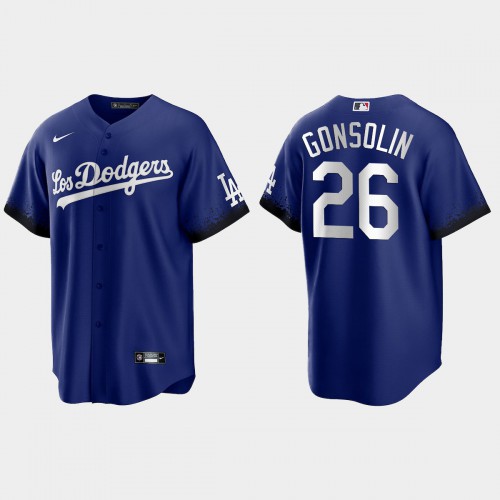 Los Angeles Los Angeles Dodgers #26 Tony Gonsolin Nike Men’s 2021 City Connect Game MLB Jersey Royal Men’s->youth mlb jersey->Youth Jersey