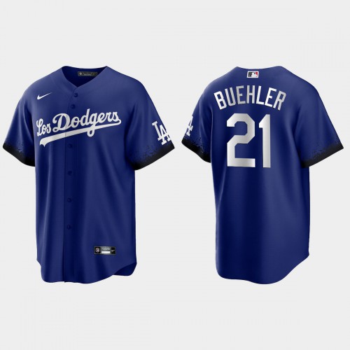 Los Angeles Los Angeles Dodgers #21 Walker Buehler Nike Men’s 2021 City Connect Game MLB Jersey Royal Men’s->youth mlb jersey->Youth Jersey