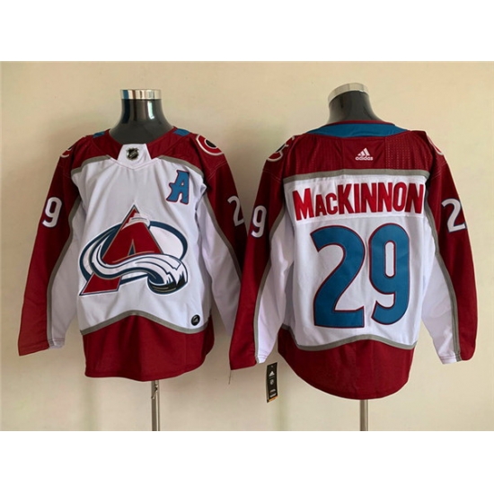 Men's Colorado Avalanche #29 Nathan MacKinnon With A Ptach White Stitched Jersey->youth nhl jersey->Youth Jersey