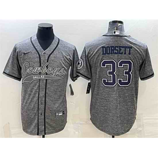 Men Dallas Cowboys #33 Tony Dorsett Grey With Patch Cool Base Stitched Baseball JerseyS->dallas cowboys->NFL Jersey