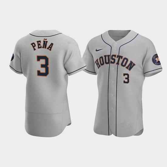 Men Houston Astros #3 Jeremy Pena Gray Flex Base Stitched JerseyS->houston astros->MLB Jersey