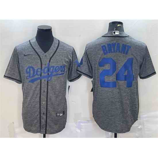 Men Los Angeles Dodgers #24 Kobe Bryant Grey Cool Base Stitched Jersey->los angeles dodgers->MLB Jersey