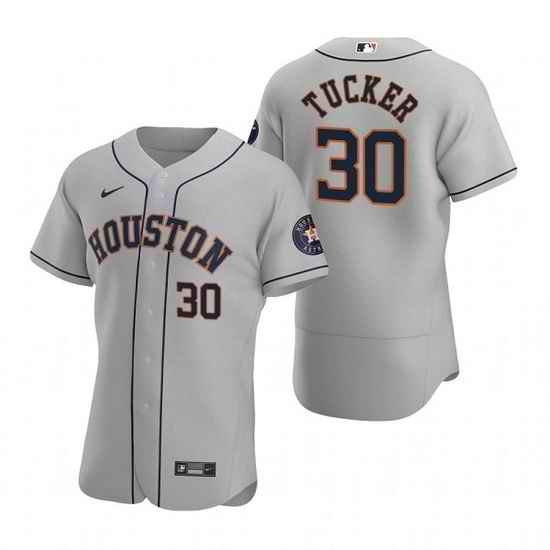 Men Houston Astros #30 Kyle Tucker Gray Flex Base Stitched JerseyS->houston astros->MLB Jersey