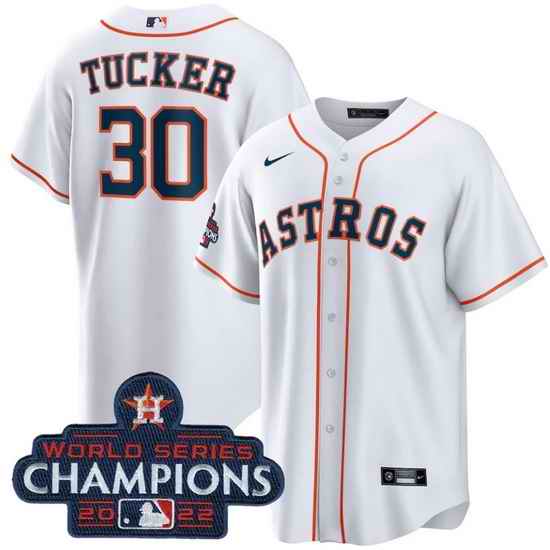 Men Houston Astros #30 Kyle Tucker White 2022 World Series Champions Home Stitched Baseball Jersey->houston astros->MLB Jersey