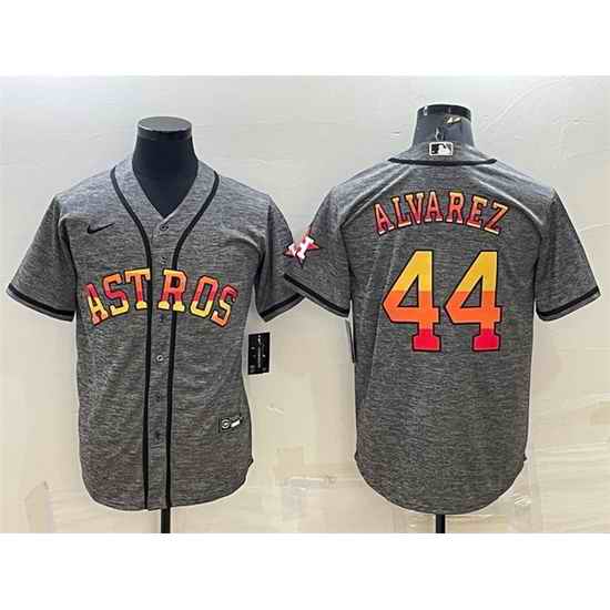 Men Houston Astros #44 Yordan Alvarez Grey Cool Base Stitched Baseball Jersey->houston astros->MLB Jersey