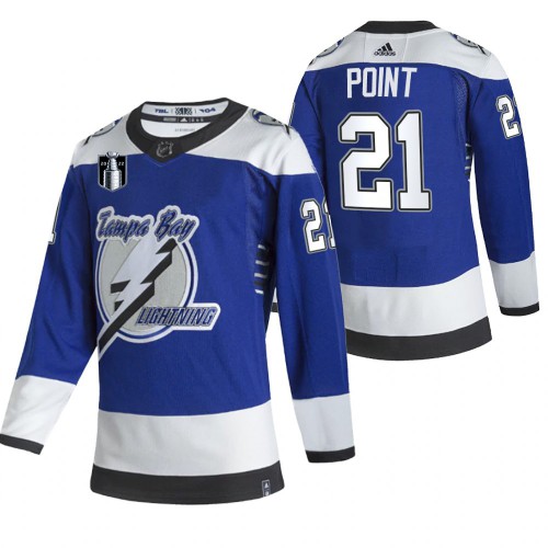 Tampa Bay Tampa Bay Lightning #21 Brayden Point Blue Men’s Adidas 2022 Stanley Cup Final Patch Reverse Retro Alternate NHL Jersey Men’s->tampa bay lightning->NHL Jersey