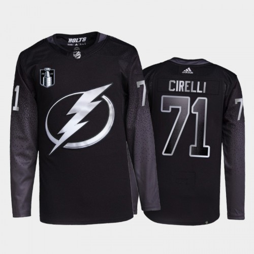 Adidas Tampa Bay Lightning #71 Anthony Cirelli Men’s 2022 Stanley Cup Final Patch Alternate Authentic NHL Jersey – Black Men’s->youth nhl jersey->Youth Jersey