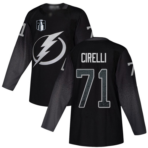 Adidas Tampa Bay Lightning #71 Anthony Cirelli Black 2022 Stanley Cup Final Patch Alternate Authentic Stitched NHL Jersey Men’s->women nhl jersey->Women Jersey