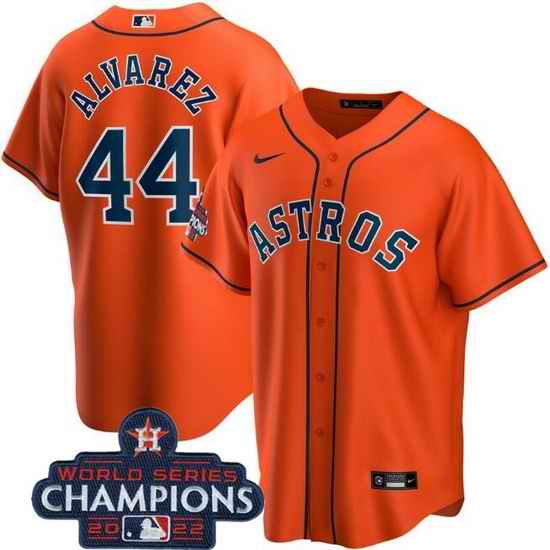 Men Houston Astros #44 Yordan Alvarez Orange 2022 World Series Champions Stitched Baseball Jersey->houston astros->MLB Jersey