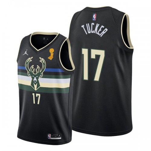 Milwaukee Milwaukee Bucks #17 P.J. Tucker Youth 2021 NBA Finals Champions Swingman Statement Edition Jersey Black Youth->milwaukee bucks->NBA Jersey