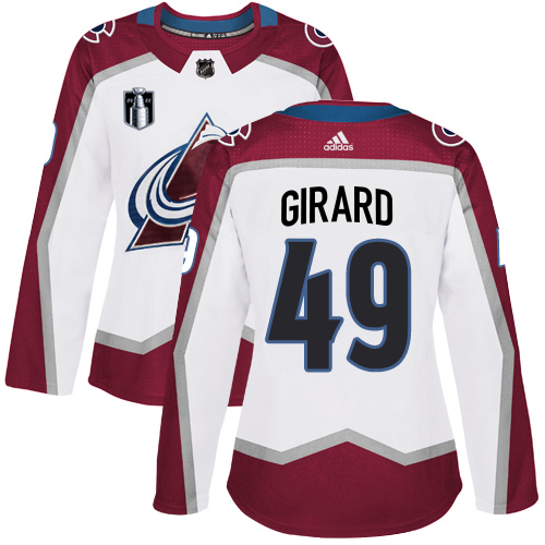 Adidas Colorado Avalanche #49 Samuel Girard White Women’s 2022 Stanley Cup Final Patch Road Authentic Stitched NHL Jersey Womens->youth nhl jersey->Youth Jersey