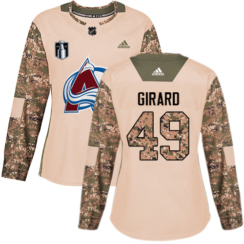 Adidas Colorado Avalanche #49 Samuel Girard Camo Women’s 2022 Stanley Cup Final Patch Authentic Veterans Day Stitched NHL Jersey Womens->youth nhl jersey->Youth Jersey