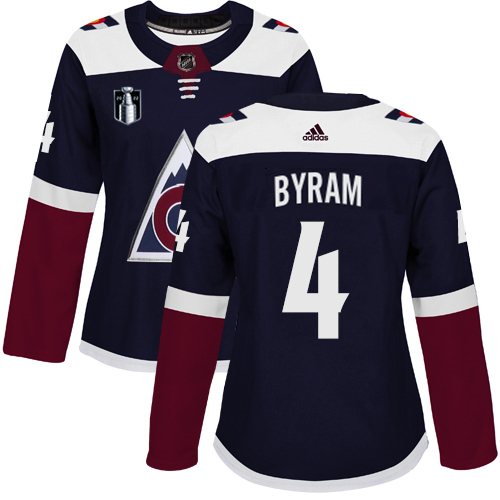 Adidas Colorado Avalanche #4 Bowen Byram Navy Women’s 2022 Stanley Cup Final Patch Alternate Authentic Stitched NHL Jersey Womens->youth nhl jersey->Youth Jersey