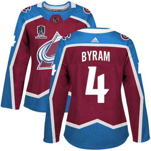 Adidas Colorado Avalanche #4 Bowen Byram Burgundy Women’s 2022 Stanley Cup Champions Burgundy Home Authentic Stitched NHL Jersey Womens->youth nhl jersey->Youth Jersey