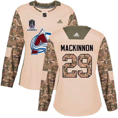 Adidas Colorado Avalanche #29 Nathan MacKinnon Camo Authentic Women’s 2022 Stanley Cup Champions Veterans Day Stitched NHL Jersey Womens->youth nhl jersey->Youth Jersey