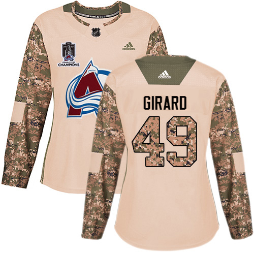 Adidas Colorado Avalanche #49 Samuel Girard Camo Authentic Women’s 2022 Stanley Cup Champions Veterans Day Stitched NHL Jersey Womens->youth nhl jersey->Youth Jersey