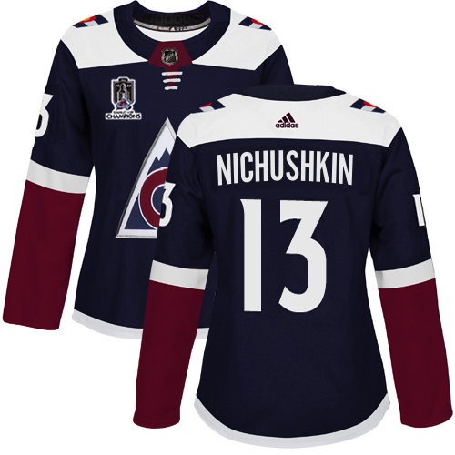 Adidas Colorado Avalanche #13 Valeri Nichushkin Navy Women’s 2022 Stanley Cup Champions Alternate Authentic Stitched NHL Jersey Womens->colorado avalanche->NHL Jersey
