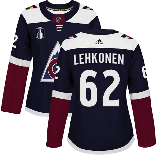 Adidas Colorado Avalanche #62 Artturi Lehkonen Navy Women’s 2022 Stanley Cup Final Patch Alternate Authentic Stitched NHL Jersey Womens->colorado avalanche->NHL Jersey