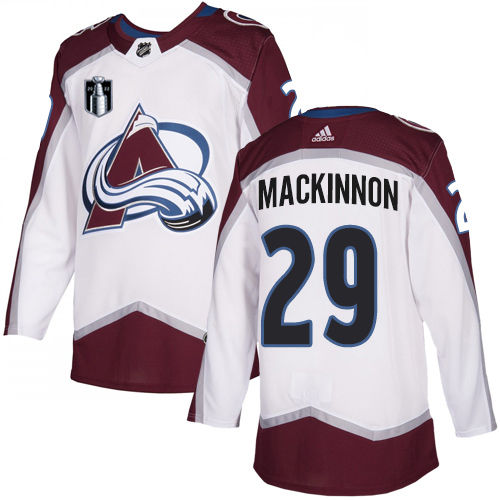 Adidas Colorado Avalanche #29 Nathan MacKinnon White Youth 2022 Stanley Cup Final Patch Road Authentic Stitched NHL Jersey Youth->youth nhl jersey->Youth Jersey