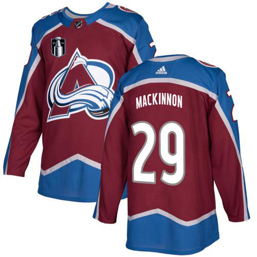 Adidas Colorado Avalanche #29 Nathan MacKinnon Burgundy Youth 2022 Stanley Cup Final Patch Home Authentic Stitched NHL Jersey Youth->youth nhl jersey->Youth Jersey