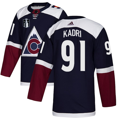 Adidas Colorado Avalanche #91 Nazem Kadri Navy Youth 2022 Stanley Cup Final Patch Alternate Authentic Stitched NHL Jersey Youth->colorado avalanche->NHL Jersey