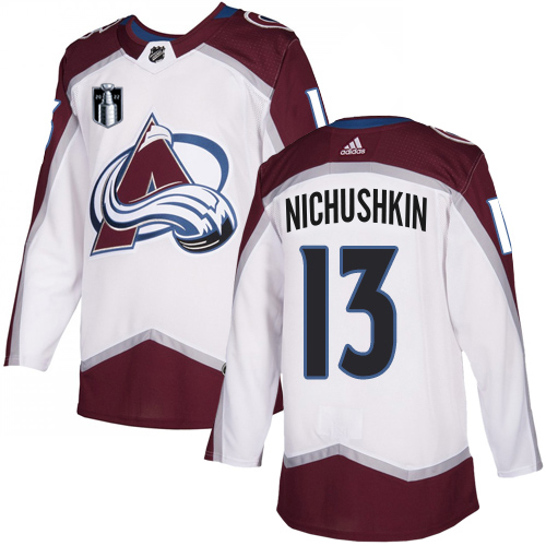 Adidas Colorado Avalanche #13 Valeri Nichushkin White Youth 2022 Stanley Cup Final Patch Road Authentic Stitched NHL Jersey Youth->youth nhl jersey->Youth Jersey