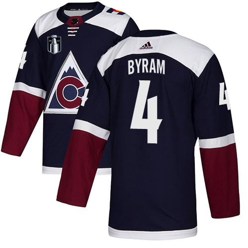 Adidas Colorado Avalanche #4 Bowen Byram Navy Youth 2022 Stanley Cup Final Patch Alternate Authentic Stitched NHL Jersey Youth->youth nhl jersey->Youth Jersey