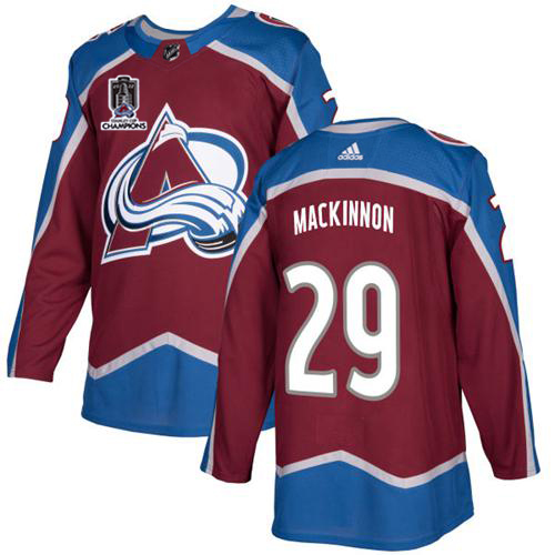 Adidas Colorado Avalanche #29 Nathan MacKinnon Burgundy Youth 2022 Stanley Cup Champions Burgundy Home Authentic Stitched NHL Jersey Youth->youth nhl jersey->Youth Jersey