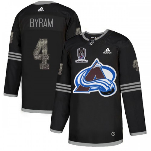 Adidas Colorado Avalanche #4 Bowen Byram Black Youth 2022 Stanley Cup Champions Authentic Classic Stitched NHL Jersey Youth->youth nhl jersey->Youth Jersey