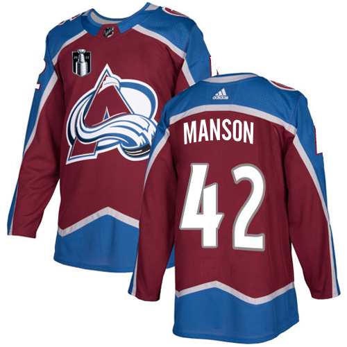 Adidas Colorado Avalanche #42 Josh Manson Burgundy Youth 2022 Stanley Cup Final Patch Home Authentic Stitched NHL Jersey Youth->youth nhl jersey->Youth Jersey