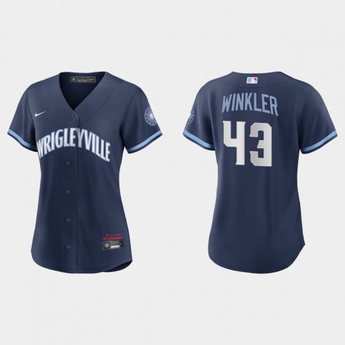 Chicago Chicago Cubs #43 Dan Winkler Women’s Nike 2021 City Connect Navy MLB Jersey Womens->chicago cubs->MLB Jersey