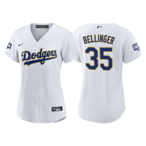 Los Angeles Los Angeles Dodgers #35 Cody Bellinger Women’s Nike 2021 Gold Program World Series Champions MLB Jersey Whtie Womens->youth mlb jersey->Youth Jersey