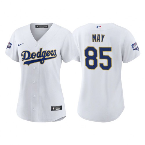 Los Angeles Los Angeles Dodgers #85 Dustin May Women’s Nike 2021 Gold Program World Series Champions MLB Jersey Whtie Womens->youth mlb jersey->Youth Jersey