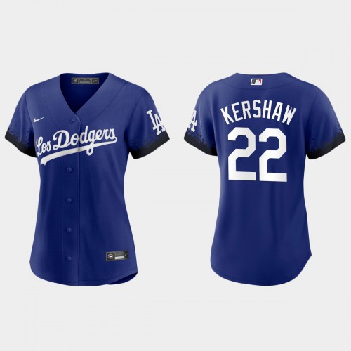 Los Angeles Los Angeles Dodgers #22 Clayton Kershaw Nike Women’s 2021 City Connect MLB Jersey Royal Womens->los angeles dodgers->MLB Jersey