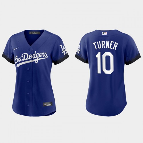 Los Angeles Los Angeles Dodgers #10 Justin Turner Nike Women’s 2021 City Connect MLB Jersey Royal Womens->youth mlb jersey->Youth Jersey