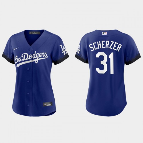 Los Angeles Los Angeles Dodgers #31 Max Scherzer Nike Women’s 2021 City Connect MLB Jersey Royal Womens->youth mlb jersey->Youth Jersey