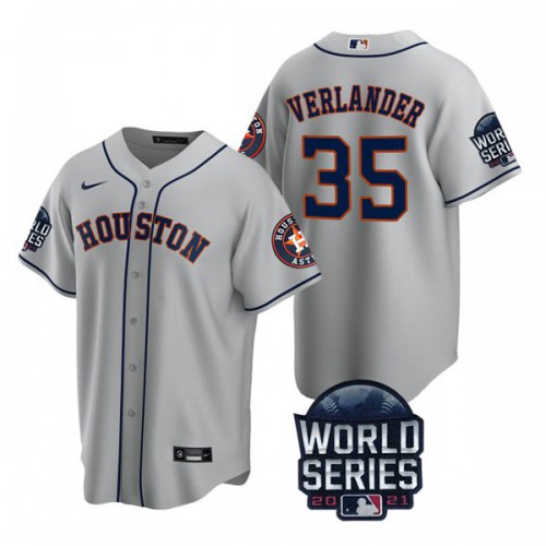 Houston Houston Astros #35 Justin Verlander Youth Nike 150th Anniversary 2021 World Series Authentic MLB Jersey – Gray Youth->youth mlb jersey->Youth Jersey