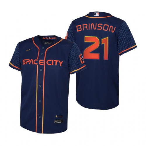 Houston Houston Astros #21 Lewis Brinson Navy Youth Nike 2022 City Connect Replica MLB Jersey Youth->houston astros->MLB Jersey