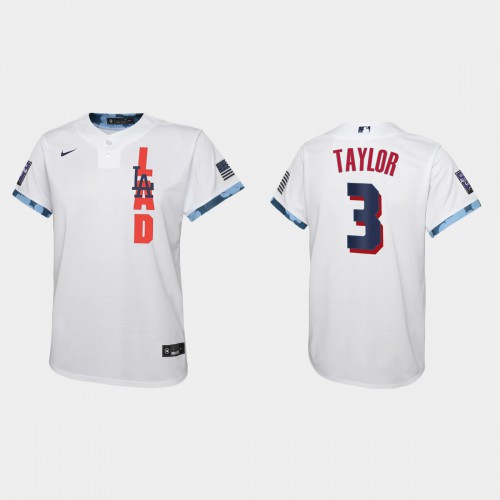 Los Angeles Los Angeles Dodgers #3 Chris Taylor Youth 2021 Mlb All Star Game White Jersey Youth->youth mlb jersey->Youth Jersey