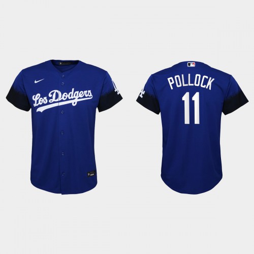 Los Angeles Los Angeles Dodgers #11 A.J. Pollock Nike Youth 2021 City Connect MLB Jersey Royal Youth->youth mlb jersey->Youth Jersey